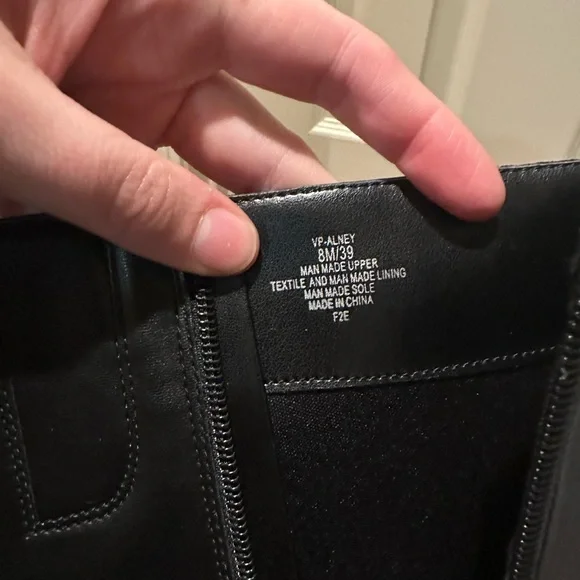 Vince Camuto Black Knee-High Riding Boots with Gold Buckle Alney - Picture 5 of 5